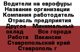 Водители на еврофуры › Название организации ­ Компания-работодатель › Отрасль предприятия ­ Другое › Минимальный оклад ­ 1 - Все города Работа » Вакансии   . Ставропольский край,Ставрополь г.